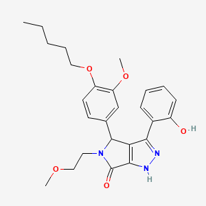 molecular formula C26H31N3O5 B11401041 3-(2-hydroxyphenyl)-5-(2-methoxyethyl)-4-[3-methoxy-4-(pentyloxy)phenyl]-4,5-dihydropyrrolo[3,4-c]pyrazol-6(1H)-one 