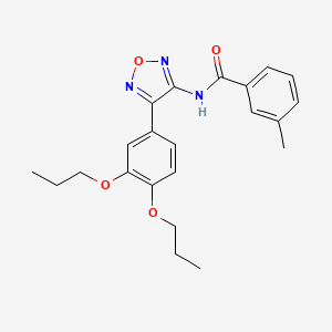 molecular formula C22H25N3O4 B11401048 N-[4-(3,4-dipropoxyphenyl)-1,2,5-oxadiazol-3-yl]-3-methylbenzamide 