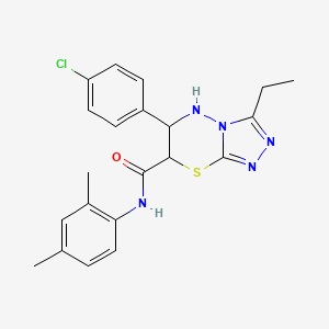 molecular formula C21H22ClN5OS B11401050 6-(4-chlorophenyl)-N-(2,4-dimethylphenyl)-3-ethyl-6,7-dihydro-5H-[1,2,4]triazolo[3,4-b][1,3,4]thiadiazine-7-carboxamide 