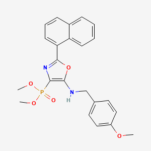 molecular formula C23H23N2O5P B11401053 Dimethyl 5-[(4-methoxybenzyl)amino]-2-(1-naphthyl)-1,3-oxazol-4-ylphosphonate 