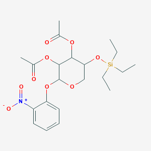 molecular formula C₂₁H₃₁NO₉Si B1140106 2-Nitrophenyl 2,3-di-O-acetyl-4-O-triethylsilyl-b-D-xylopyranoside CAS No. 162088-90-6