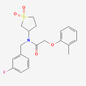 molecular formula C20H22FNO4S B11401065 N-(1,1-dioxidotetrahydrothiophen-3-yl)-N-(3-fluorobenzyl)-2-(2-methylphenoxy)acetamide 