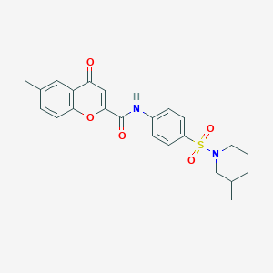 6-methyl-N-{4-[(3-methylpiperidin-1-yl)sulfonyl]phenyl}-4-oxo-4H-chromene-2-carboxamide