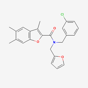 N-(3-chlorobenzyl)-N-(furan-2-ylmethyl)-3,5,6-trimethyl-1-benzofuran-2-carboxamide