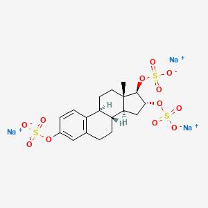 molecular formula C₁₈H₂₁Na₃O₁₂S₃ B1140111 Estriol Trisulfate Trisodium Salt CAS No. 100940-55-4