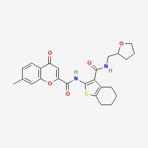 7-methyl-4-oxo-N-{3-[(tetrahydrofuran-2-ylmethyl)carbamoyl]-4,5,6,7-tetrahydro-1-benzothiophen-2-yl}-4H-chromene-2-carboxamide