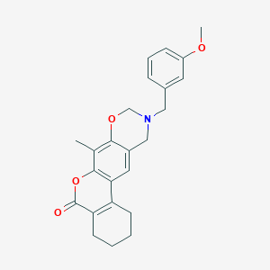 10-(3-methoxybenzyl)-7-methyl-1,2,3,4,10,11-hexahydro-5H,9H-benzo[3,4]chromeno[6,7-e][1,3]oxazin-5-one