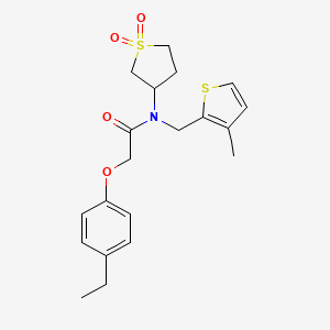 molecular formula C20H25NO4S2 B11401129 N-(1,1-dioxidotetrahydrothiophen-3-yl)-2-(4-ethylphenoxy)-N-[(3-methylthiophen-2-yl)methyl]acetamide 