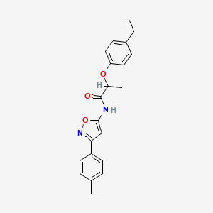 molecular formula C21H22N2O3 B11401132 2-(4-ethylphenoxy)-N-[3-(4-methylphenyl)-1,2-oxazol-5-yl]propanamide 