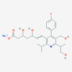 molecular formula C₂₅H₃₁FNNaO₆ B1140115 Desmethyl Hydroxy Cerivastatin Sodium Salt CAS No. 201793-00-2