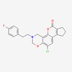 11-chloro-3-[2-(4-fluorophenyl)ethyl]-3,4,8,9-tetrahydro-2H-cyclopenta[3,4]chromeno[8,7-e][1,3]oxazin-6(7H)-one