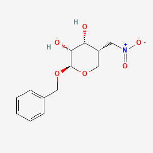 molecular formula C₁₃H₁₇NO₆ B1140118 (4R)-苄基-4-脱氧-4-C-硝基甲基-β-D-阿拉伯糖吡喃糖苷 CAS No. 383173-71-5