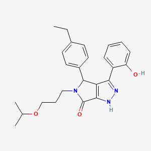 molecular formula C25H29N3O3 B11401180 4-(4-ethylphenyl)-3-(2-hydroxyphenyl)-5-[3-(propan-2-yloxy)propyl]-4,5-dihydropyrrolo[3,4-c]pyrazol-6(1H)-one 