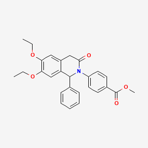 molecular formula C27H27NO5 B11401204 methyl 4-(6,7-diethoxy-3-oxo-1-phenyl-3,4-dihydroisoquinolin-2(1H)-yl)benzoate 