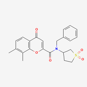 N-benzyl-N-(1,1-dioxidotetrahydrothiophen-3-yl)-7,8-dimethyl-4-oxo-4H-chromene-2-carboxamide