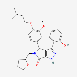 3-(2-hydroxyphenyl)-4-[3-methoxy-4-(3-methylbutoxy)phenyl]-5-(tetrahydrofuran-2-ylmethyl)-4,5-dihydropyrrolo[3,4-c]pyrazol-6(1H)-one