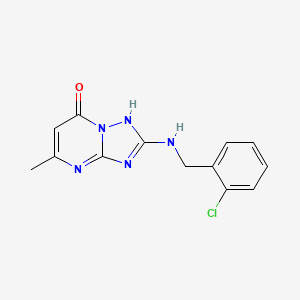 molecular formula C13H12ClN5O B11401255 2-[(2-chlorobenzyl)amino]-5-methyl[1,2,4]triazolo[1,5-a]pyrimidin-7(3H)-one 