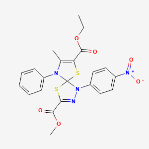 7-Ethyl 3-methyl 8-methyl-1-(4-nitrophenyl)-9-phenyl-4,6-dithia-1,2,9-triazaspiro[4.4]nona-2,7-diene-3,7-dicarboxylate