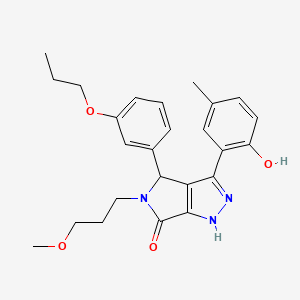 molecular formula C25H29N3O4 B11401265 3-(2-hydroxy-5-methylphenyl)-5-(3-methoxypropyl)-4-(3-propoxyphenyl)-4,5-dihydropyrrolo[3,4-c]pyrazol-6(1H)-one 