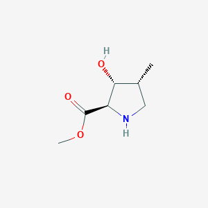 molecular formula C7H13NO3 B1140130 (2R,3R,4R)-Methyl 3-hydroxy-4-methylpyrrolidine-2-carboxylate CAS No. 104197-66-2