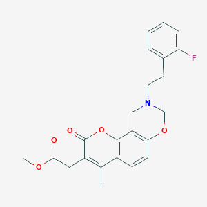 methyl {9-[2-(2-fluorophenyl)ethyl]-4-methyl-2-oxo-9,10-dihydro-2H,8H-chromeno[8,7-e][1,3]oxazin-3-yl}acetate