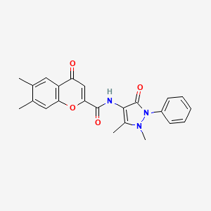 N-(1,5-dimethyl-3-oxo-2-phenyl-2,3-dihydro-1H-pyrazol-4-yl)-6,7-dimethyl-4-oxo-4H-chromene-2-carboxamide