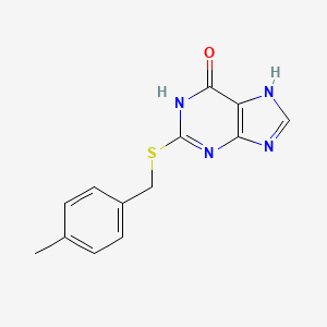 molecular formula C13H12N4OS B11401338 2-[(4-methylbenzyl)sulfanyl]-9H-purin-6-ol 