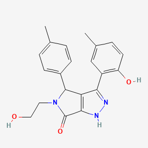 molecular formula C21H21N3O3 B11401346 5-(2-hydroxyethyl)-3-(2-hydroxy-5-methylphenyl)-4-(4-methylphenyl)-4,5-dihydropyrrolo[3,4-c]pyrazol-6(1H)-one 