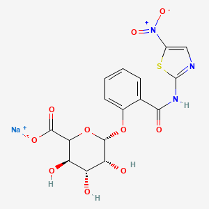 molecular formula C₁₆H₁₄N₃NaO₁₀S B1140135 Tizoxanide Glucuronide, Sodium Salt CAS No. 221287-83-8