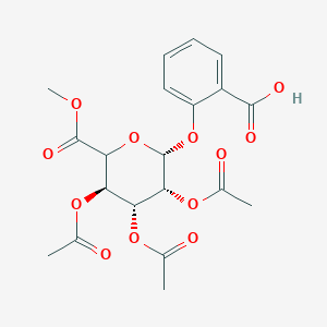 molecular formula C₂₀H₂₂O₁₂ B1140137 甲基 1-(2-羧基苯基)-2,3,4-三-O-乙酰-β-D-葡萄糖醛酸根 CAS No. 221287-90-7