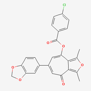 6-(1,3-benzodioxol-5-yl)-1,3-dimethyl-4-oxo-4H-cyclohepta[c]furan-8-yl 4-chlorobenzoate