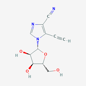 molecular formula C₁₁H₁₁N₃O₄ B1140142 1-[(2R,3R,4S,5R)-3,4-二羟基-5-(羟甲基)氧杂环-2-基]-5-乙炔咪唑-4-腈 CAS No. 126004-13-5