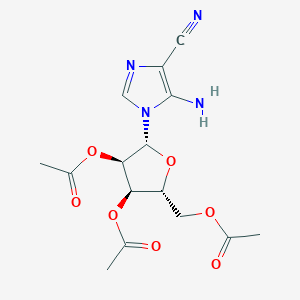 molecular formula C₁₅H₁₈N₄O₇ B1140144 5-氨基-1-(2',3',5'-三-O-乙酰基-b-D-呋喃核糖基)-咪唑-4-腈 CAS No. 23192-63-4