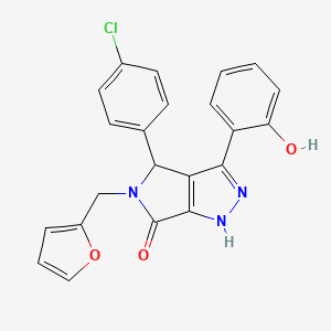 molecular formula C22H16ClN3O3 B11401448 4-(4-chlorophenyl)-5-(furan-2-ylmethyl)-3-(2-hydroxyphenyl)-4,5-dihydropyrrolo[3,4-c]pyrazol-6(2H)-one 