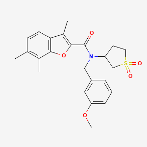 molecular formula C24H27NO5S B11401457 N-(1,1-dioxidotetrahydrothiophen-3-yl)-N-(3-methoxybenzyl)-3,6,7-trimethyl-1-benzofuran-2-carboxamide 