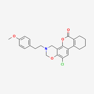 12-chloro-3-[2-(4-methoxyphenyl)ethyl]-3,4,7,8,9,10-hexahydro-2H,6H-benzo[3,4]chromeno[8,7-e][1,3]oxazin-6-one