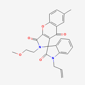 2-(2-methoxyethyl)-7-methyl-1'-(prop-2-en-1-yl)-2H-spiro[chromeno[2,3-c]pyrrole-1,3'-indole]-2',3,9(1'H)-trione