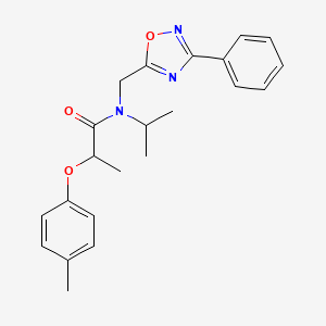 molecular formula C22H25N3O3 B11401482 2-(4-methylphenoxy)-N-[(3-phenyl-1,2,4-oxadiazol-5-yl)methyl]-N-(propan-2-yl)propanamide 