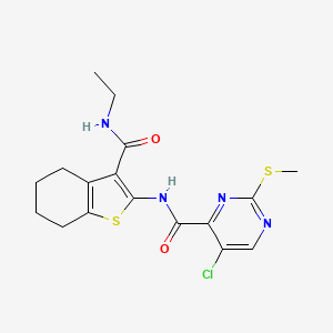 5-chloro-N-[3-(ethylcarbamoyl)-4,5,6,7-tetrahydro-1-benzothiophen-2-yl]-2-(methylsulfanyl)pyrimidine-4-carboxamide