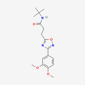 molecular formula C17H23N3O4 B11401500 N-tert-butyl-3-[3-(3,4-dimethoxyphenyl)-1,2,4-oxadiazol-5-yl]propanamide 