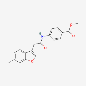 molecular formula C20H19NO4 B11401511 Methyl 4-{[(4,6-dimethyl-1-benzofuran-3-yl)acetyl]amino}benzoate 