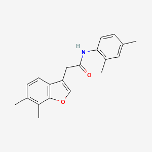 molecular formula C20H21NO2 B11401527 2-(6,7-dimethyl-1-benzofuran-3-yl)-N-(2,4-dimethylphenyl)acetamide 