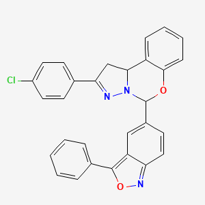 2-(4-Chlorophenyl)-5-(3-phenyl-2,1-benzisoxazol-5-yl)-1,10b-dihydropyrazolo[1,5-c][1,3]benzoxazine