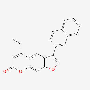 molecular formula C23H16O3 B11401562 5-ethyl-3-(2-naphthyl)-7H-furo[3,2-g]chromen-7-one 