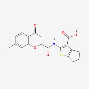 methyl 2-{[(7,8-dimethyl-4-oxo-4H-chromen-2-yl)carbonyl]amino}-5,6-dihydro-4H-cyclopenta[b]thiophene-3-carboxylate