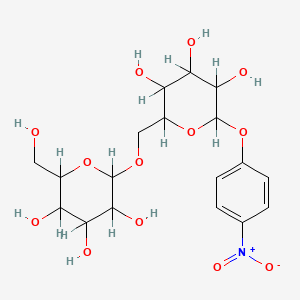 molecular formula C18H25NO13 B1140160 2-(羟甲基)-6-[[3,4,5-三羟基-6-(4-硝基苯氧基)氧杂环-2-基]甲氧基]氧杂环-3,4,5-三醇 CAS No. 104872-92-6