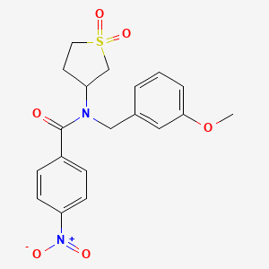 molecular formula C19H20N2O6S B11401633 N-(1,1-dioxidotetrahydrothiophen-3-yl)-N-(3-methoxybenzyl)-4-nitrobenzamide 