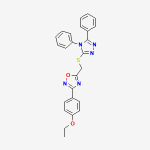 5-{[(4,5-diphenyl-4H-1,2,4-triazol-3-yl)sulfanyl]methyl}-3-(4-ethoxyphenyl)-1,2,4-oxadiazole