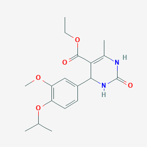 molecular formula C18H24N2O5 B11401652 Ethyl 4-[3-methoxy-4-(propan-2-yloxy)phenyl]-6-methyl-2-oxo-1,2,3,4-tetrahydropyrimidine-5-carboxylate 