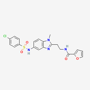 N-[2-(5-{[(4-chlorophenyl)sulfonyl]amino}-1-methyl-1H-benzimidazol-2-yl)ethyl]furan-2-carboxamide